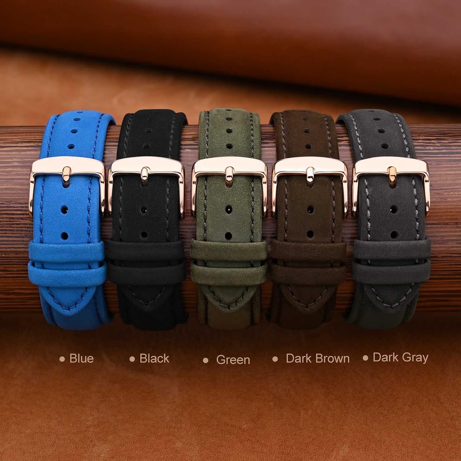 Thumbnail 6 de ANNEFIT Uhrenarmband Vintage Nubuk Leder 18–22mm