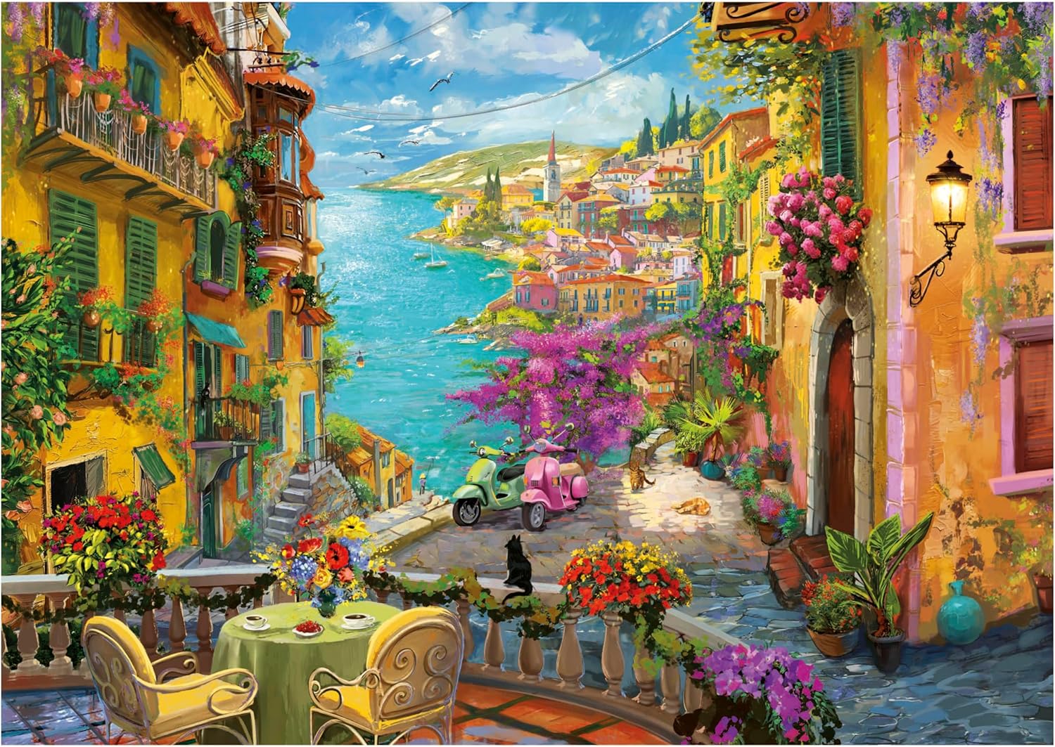 Thumbnail 1 de Puzzle Educa 2000 pièces pour adultes « Café espagnol » (96 × 68 cm) à partir de 14 ans
