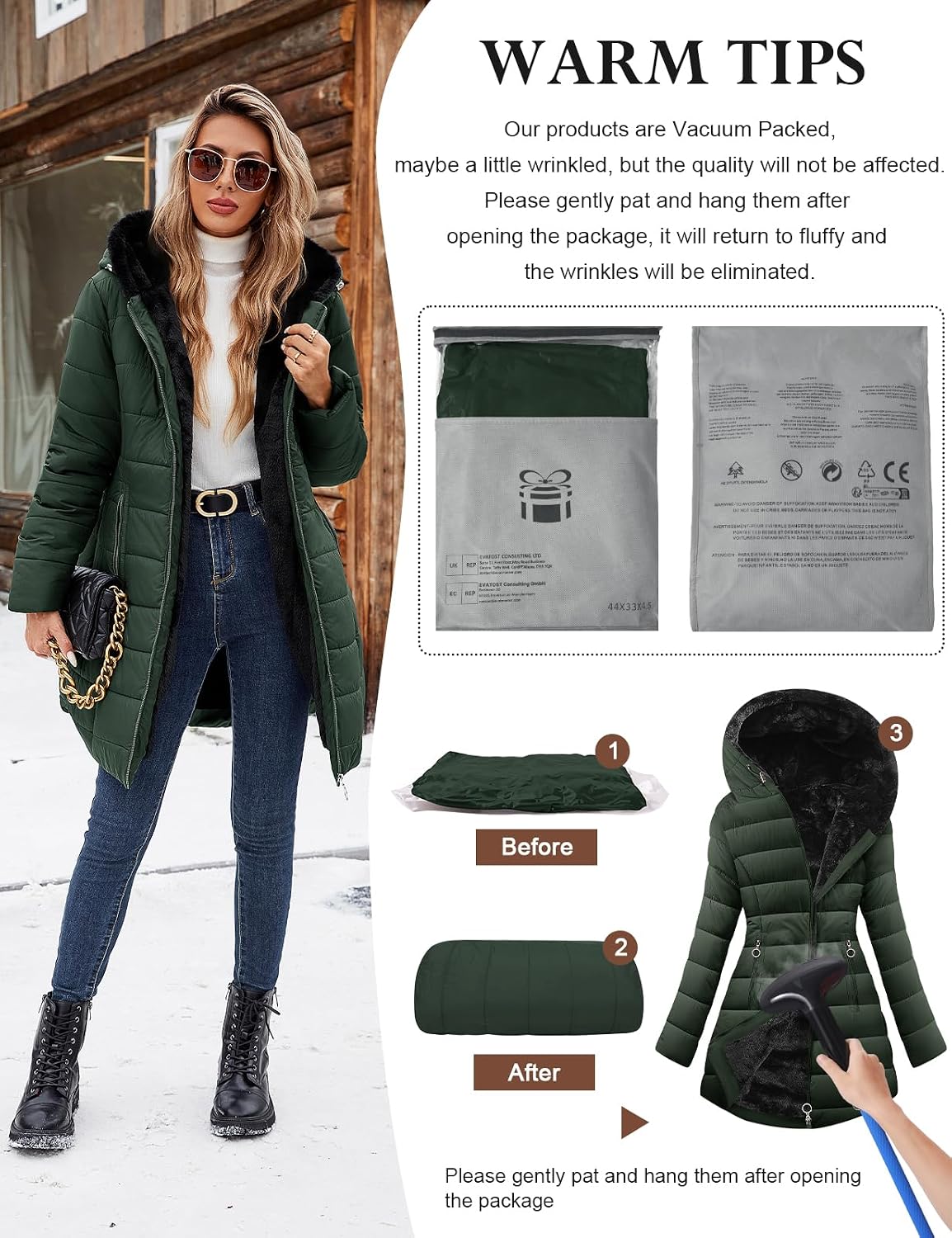 Thumbnail 6 de VXVGER Women's Winter Coat with Fleece Lining