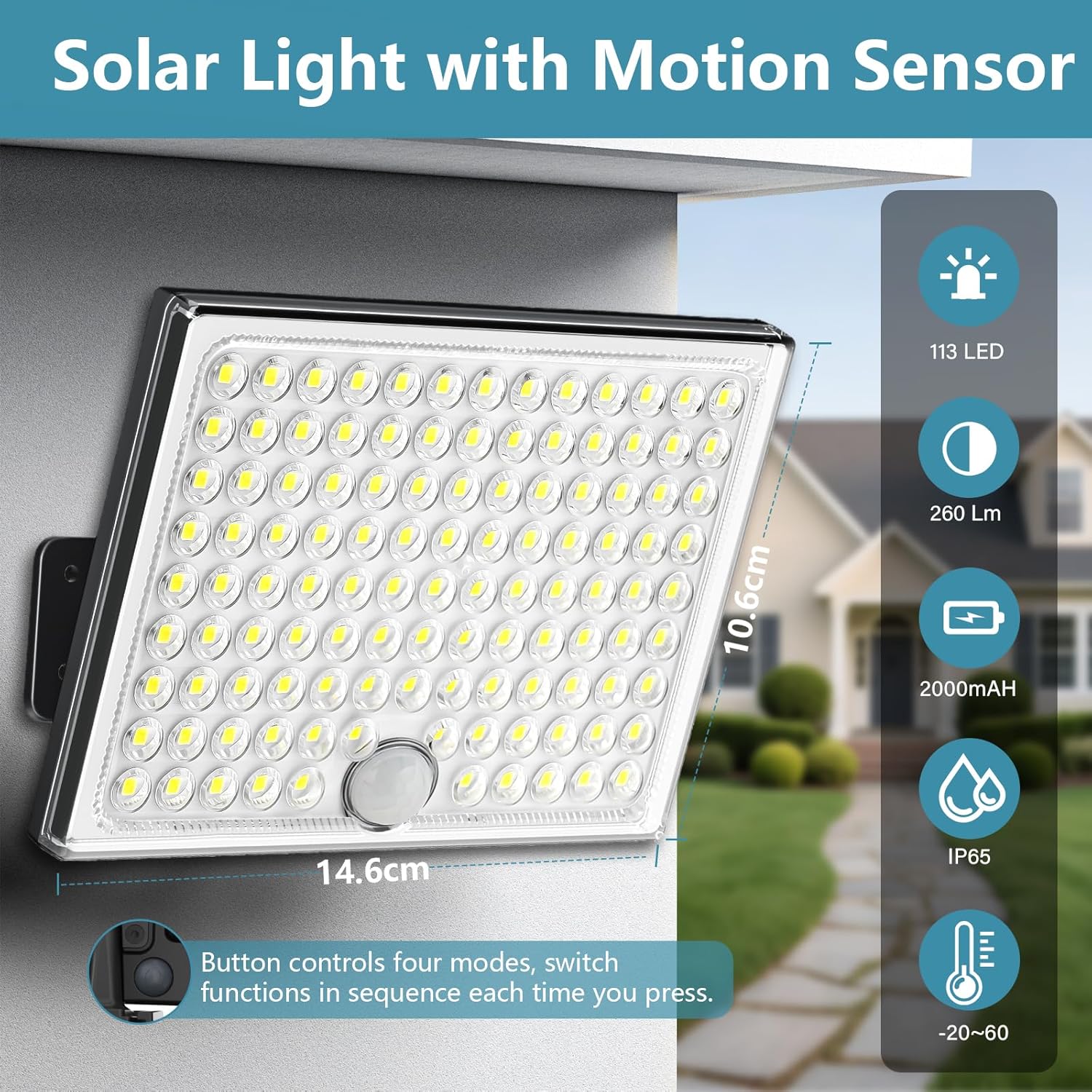 Detalle 2 de Giliwosy Focos solares exteriores 2000mAh IP65