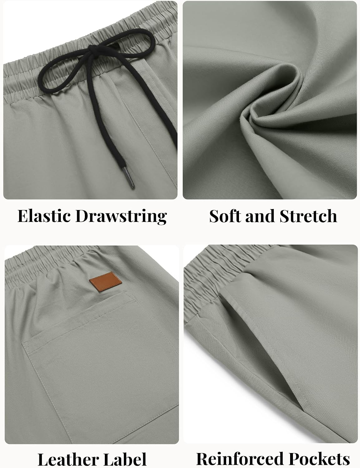 Thumbnail 5 de COOFANDY Cotton Casual Shorts Elastic Waist
