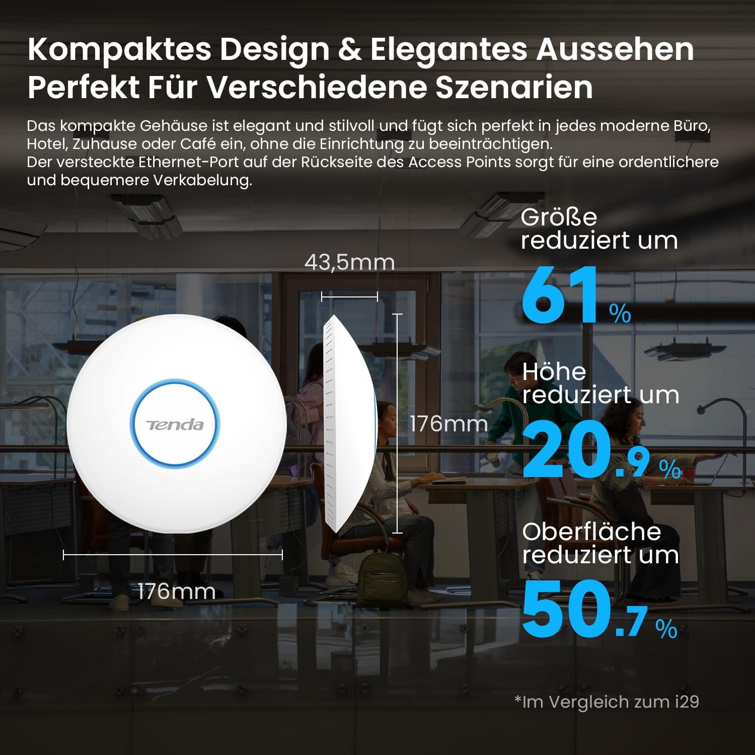 Thumbnail 5 de Tenda i27 AX3000 WiFi 6 Access Point – kabellose Leistung für Büro, Hospitality und Zuhause
