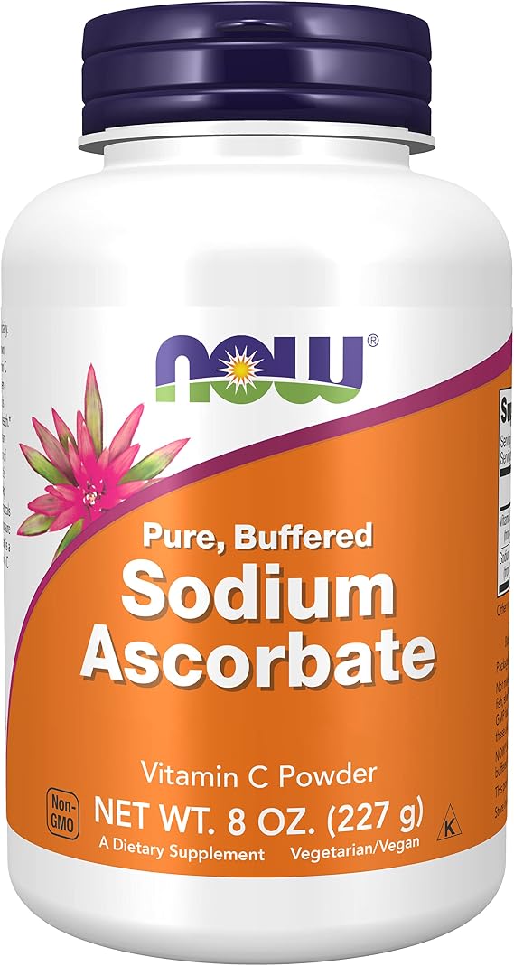 Detalle de Now Foods Sodium Ascorbate Vitamina C 🍊 227g Vegano Sin Gluten