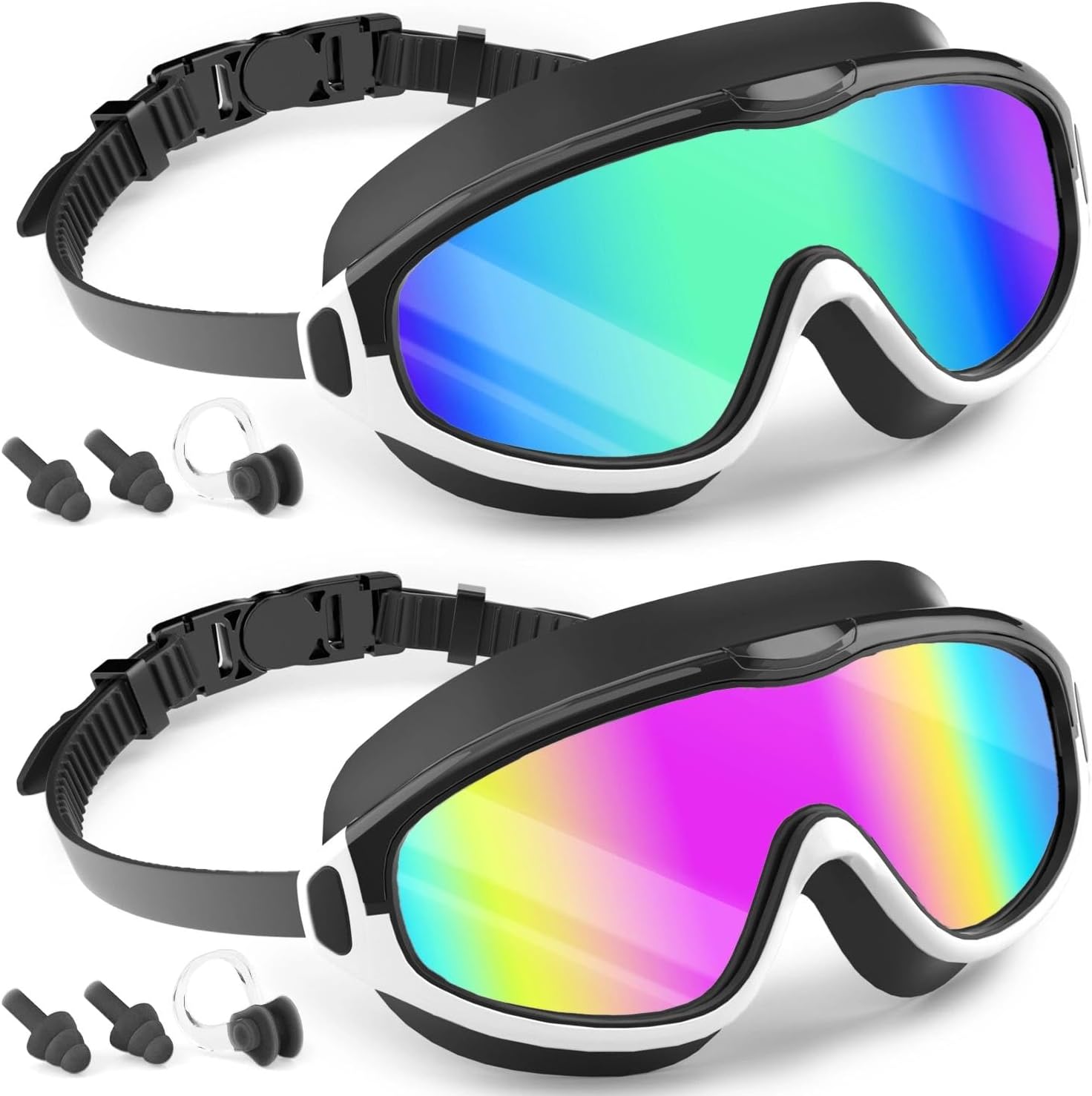 Thumbnail 6 de COOLOO 2 Pack Kids Swimming Goggles – Wide View, Anti-Fog & Anti-UV Safety for 4–16 Year Olds