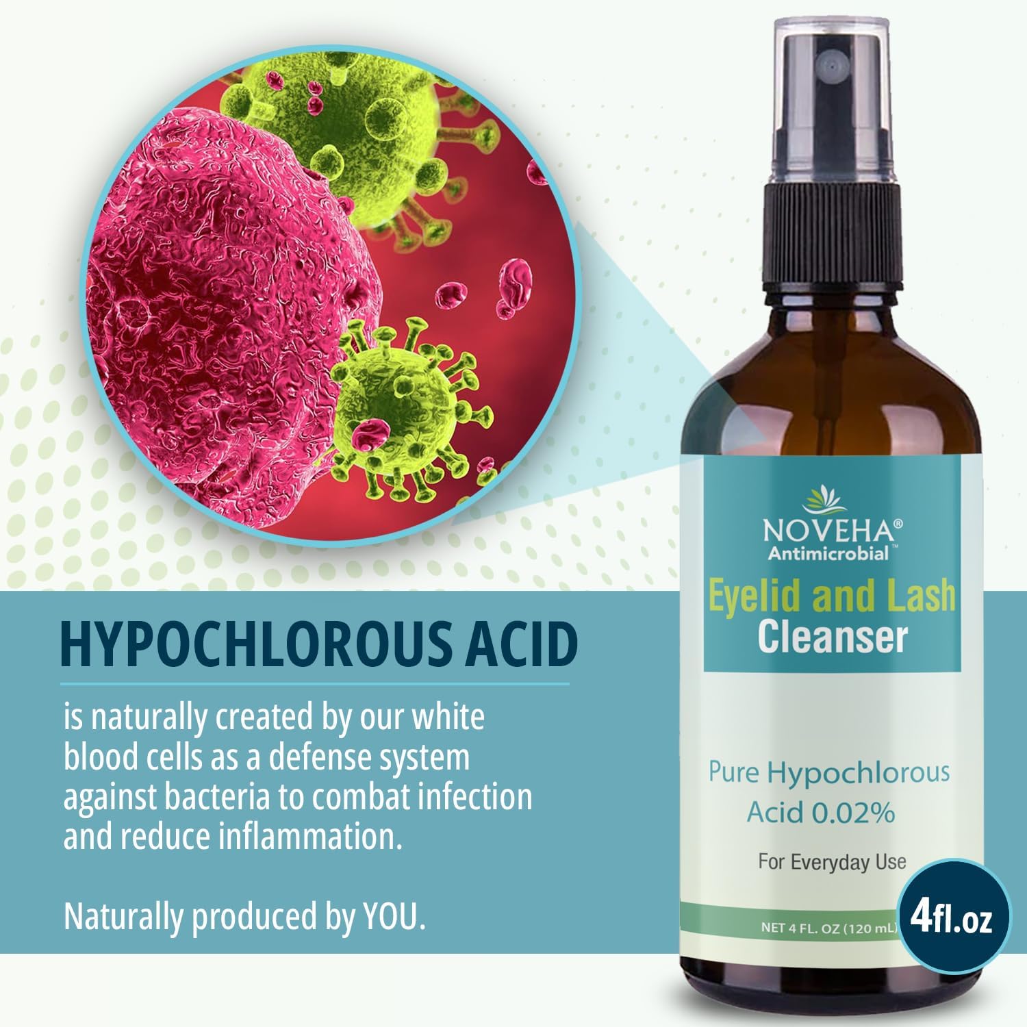 Thumbnail 1 de NOVEHA Eyelid Cleanser Hypochlorous Acid Spray (4oz, 3-Pack) for Stye Relief and Gentle Daily Lid Cleaning