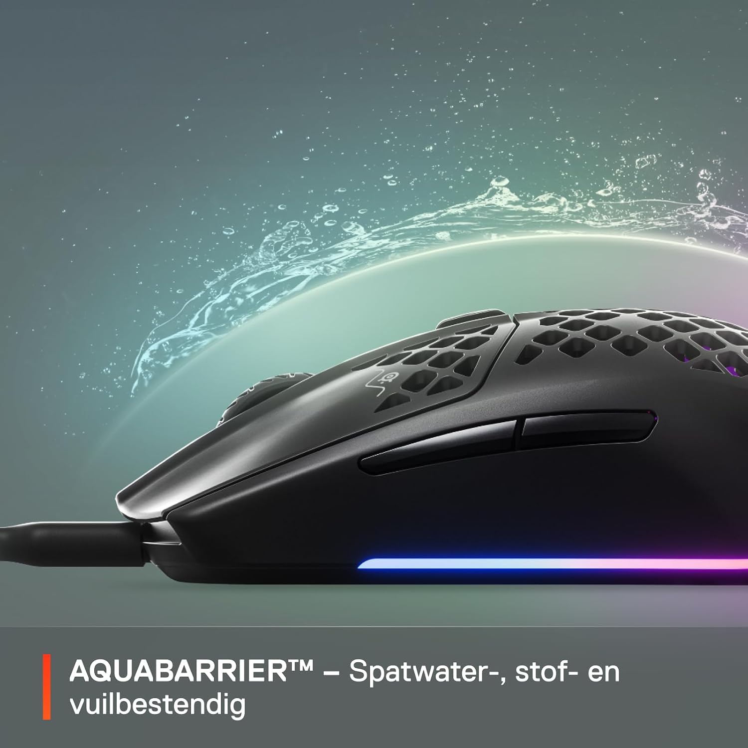 Thumbnail 4 de SteelSeries Aerox 3 62599 Onyx geperforeerde RGB-gamingmuis, 8.500 DPI, IP54