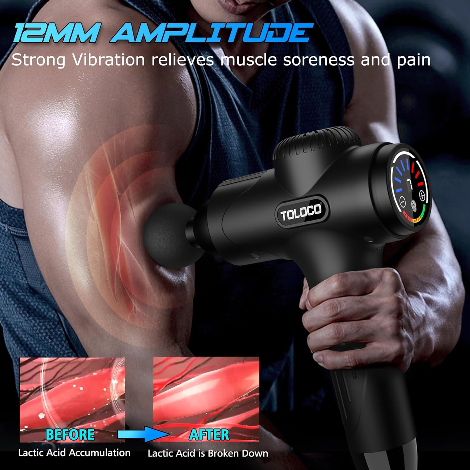 Thumbnail 3 de TOLOCO Massage Gun percussion massager 10 heads 💆