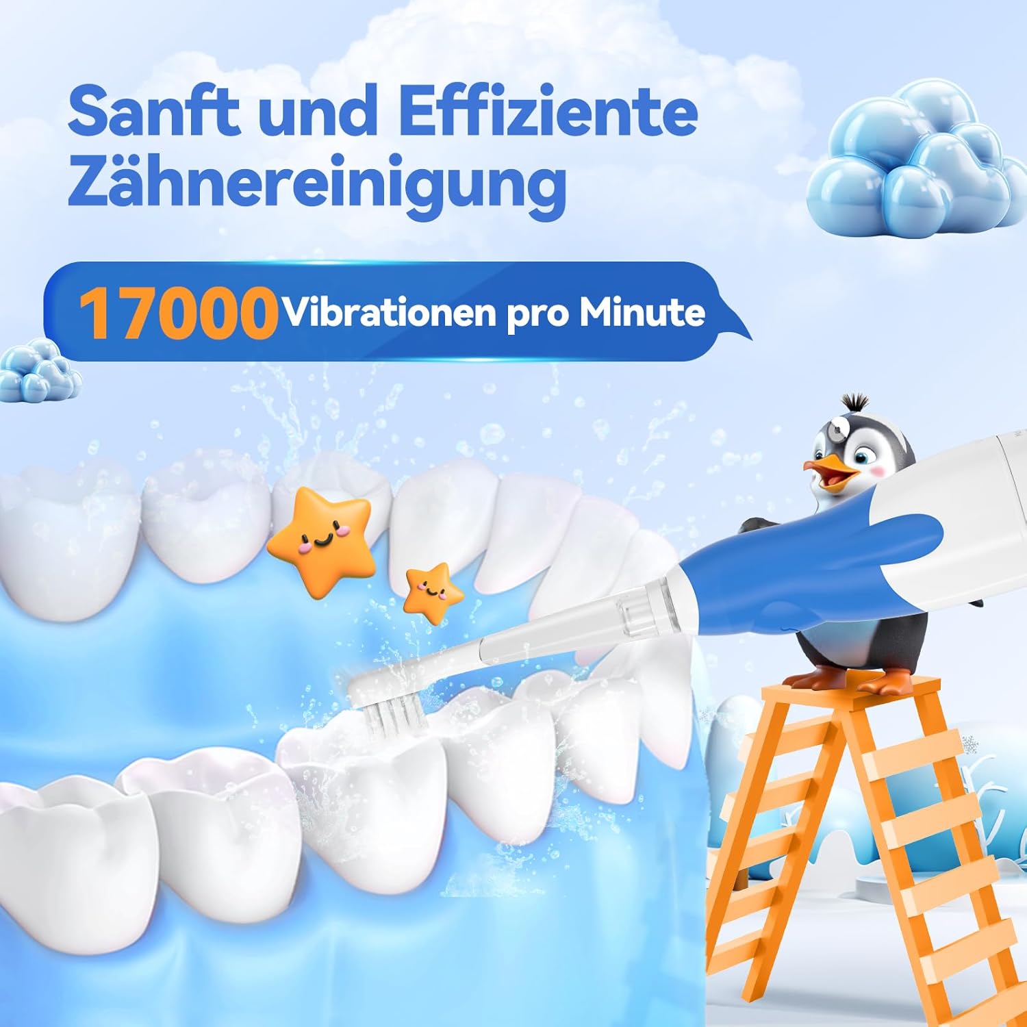 Thumbnail 2 de Seago SG513 Kinder-Elektrische Zahnbürste (0–3 Jahre) mit LED-Licht, weicher gummierter Rundbürste & IPX7