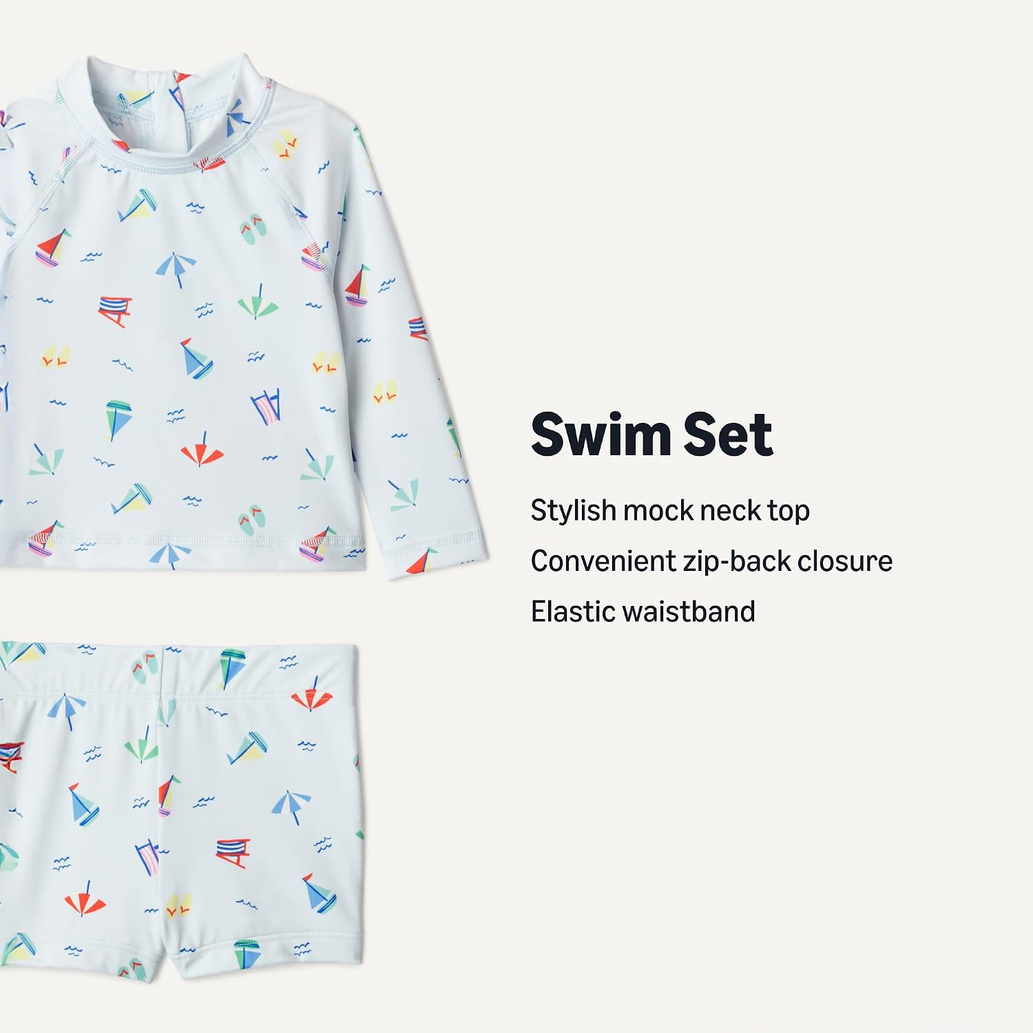 Detalle de Amazon Essentials x Sofia Grainge Toddlers and Baby Boys' Two-Piece Rashguard Set