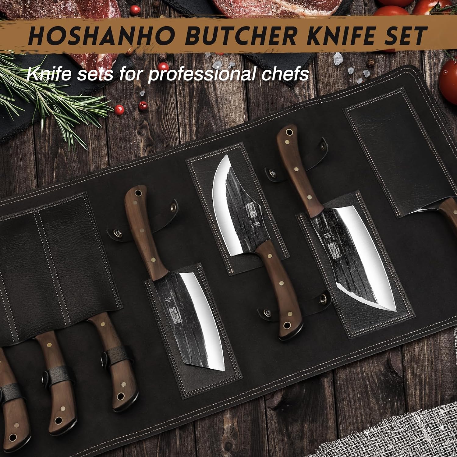 Detalle 1 de HOSHANHO Butcher Knife Set, 8-Piece
