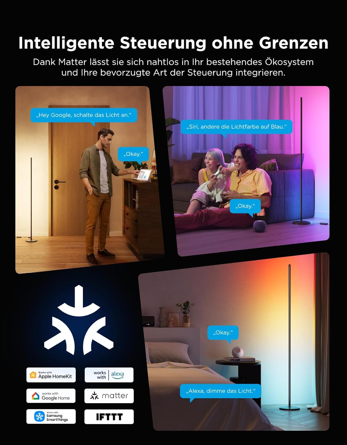 Thumbnail 2 de Govee RGBIC LED Stehlampe Wohnzimmer, Dimmbar, 16 Mio. Farben 85 Szenen