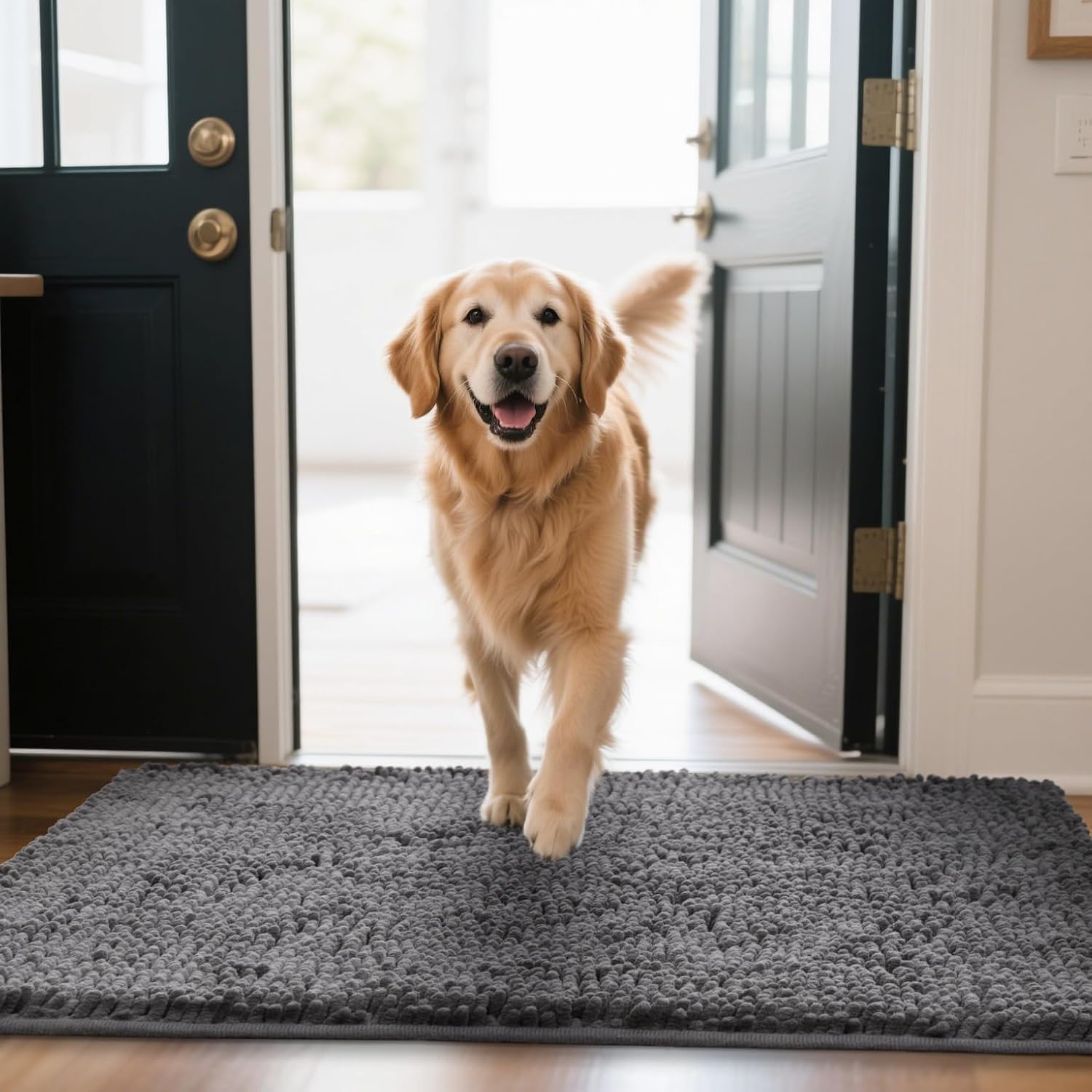 Thumbnail 5 de Naturei Doormat-3060in Chenille Dog Door Mat, 60 x 30 Inches, Dark Gray