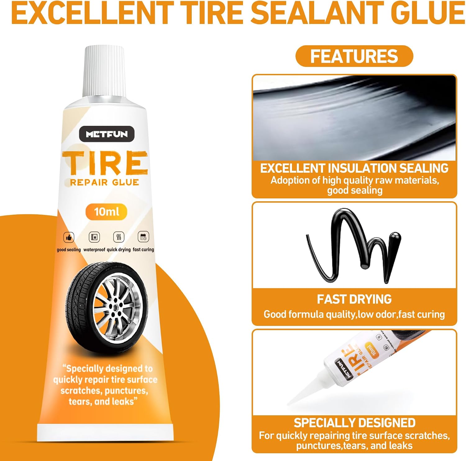 Detalle de 40-Piece Tire Repair Kit with Rubber Nails and Sealant Glue for DIY Flat Fixes