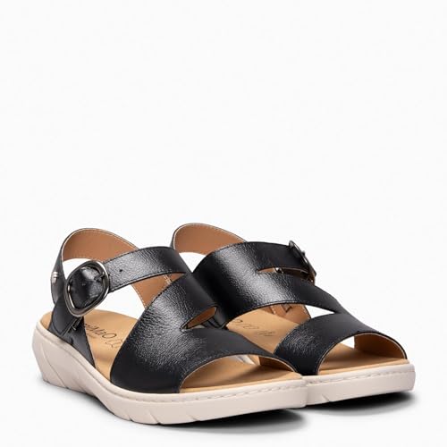 Detalle 2 de miMaO Sandales à semelle amovible NOIR EU 39 – cuir Nappa, talon équilibré et plate-forme