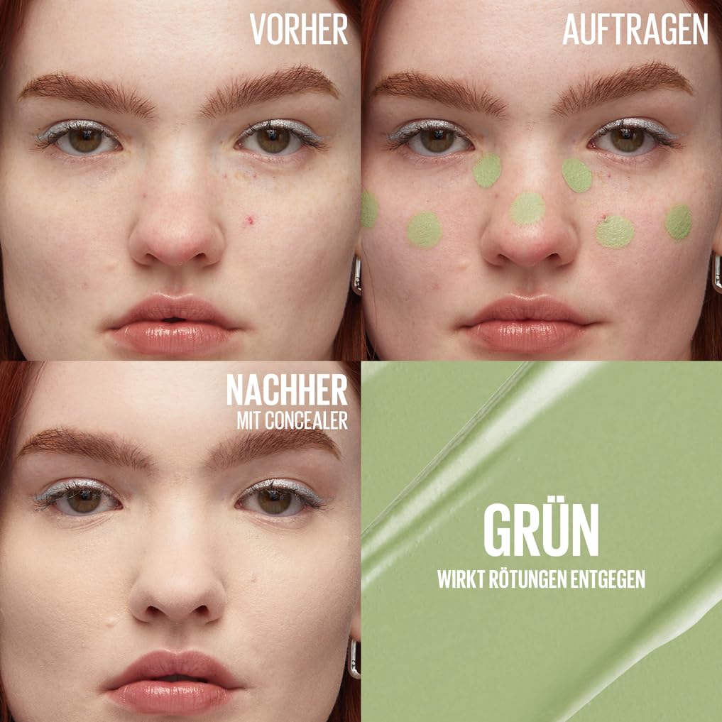 Detalle de Maybelline New York Instant Anti-Age Löscher Grün – Color Corrector Concealer gegen Rötungen & Unreinheiten mit Mikro-Lösch-Applikator