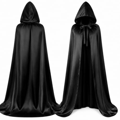 Costumed capa negra con capucha para disfraces de vampiro y Drácula