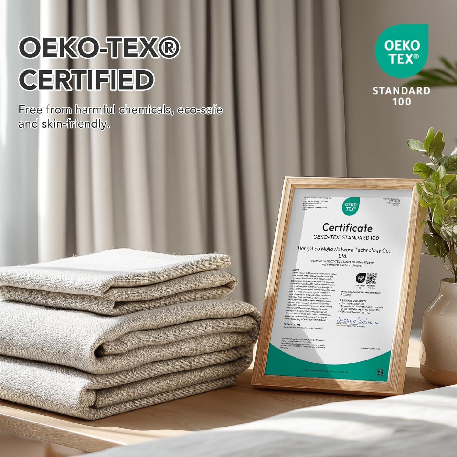 Thumbnail 1 de Deconovo Rideaux occultants en lin avec œillets 140 x 270 cm (lot de 2) — aspect unis et confort thermique