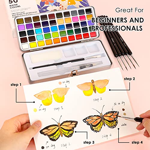Thumbnail 3 de Grabie 50 Color Watercolor Paint Set with Brush Pens by Grabie