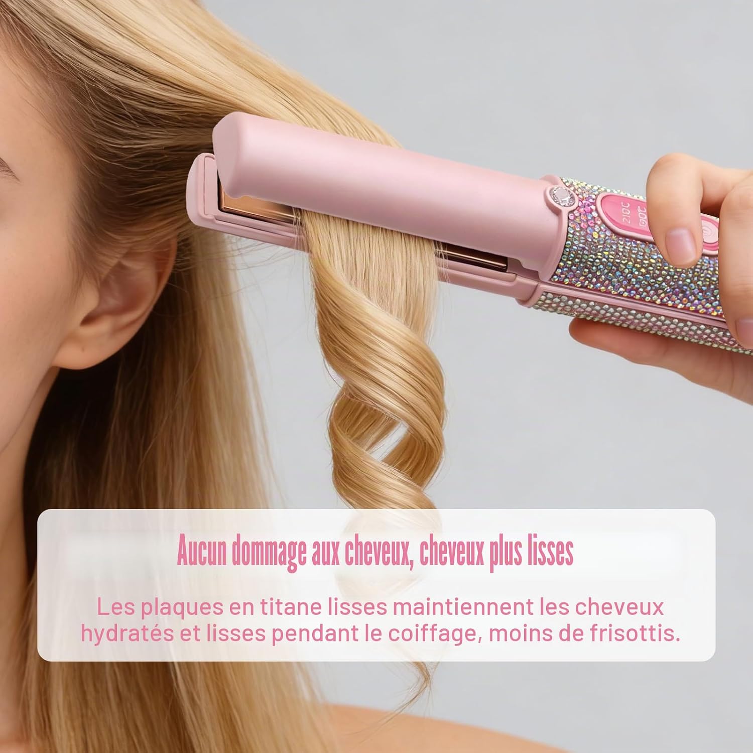 Detalle 2 de Lisseur sans fil 2 en 1 5000 mAh Rose