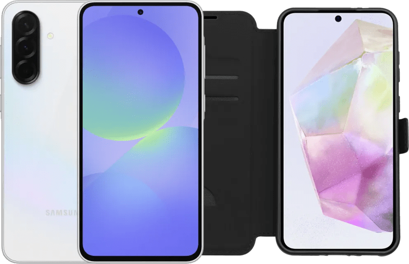 Detalle de Samsung Galaxy A36 128 GB Weiß 5G inkl. BlueBuilt Book Case (schwarz)
