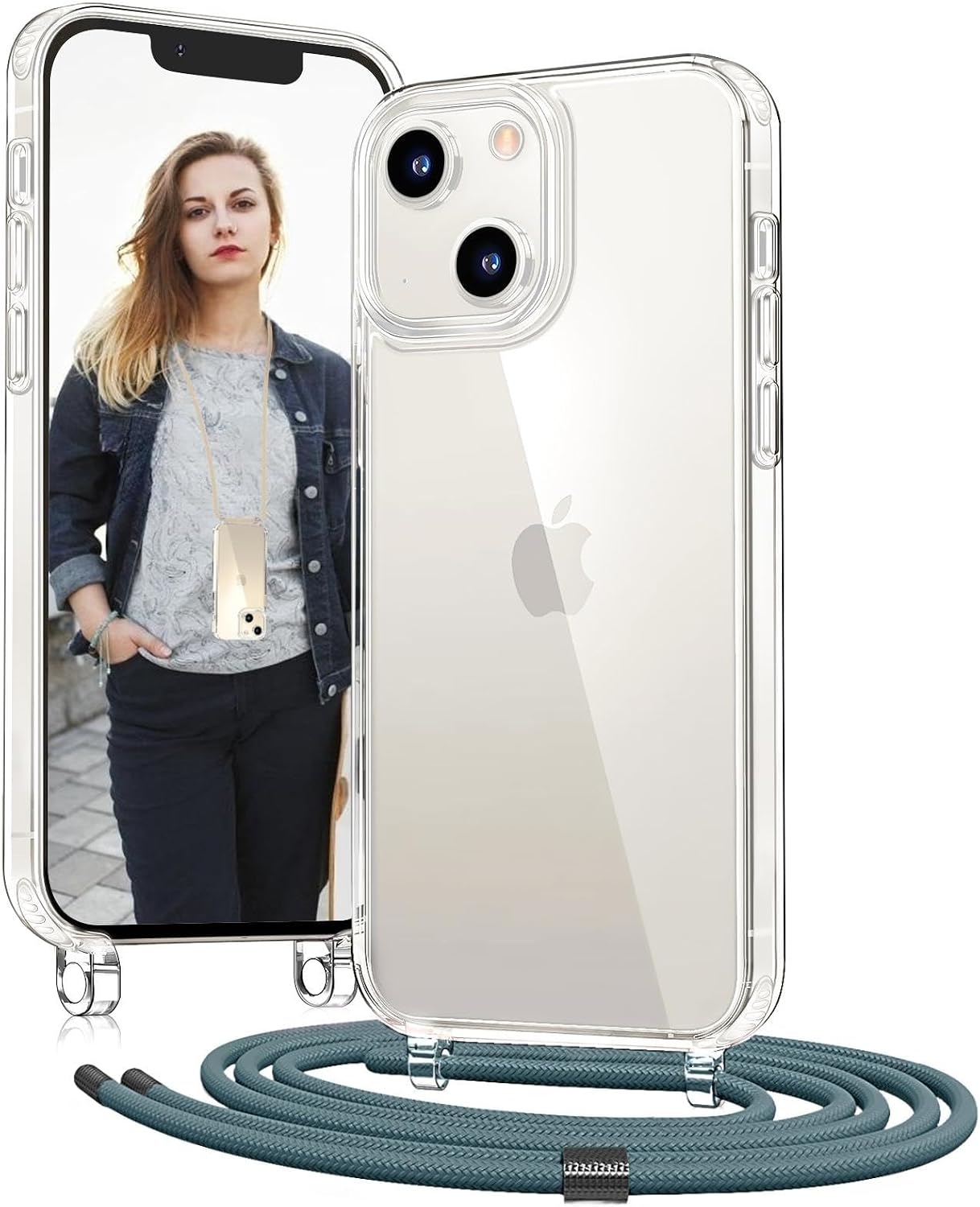 Detalle de OLEPHY funda con cuerda iPhone 15