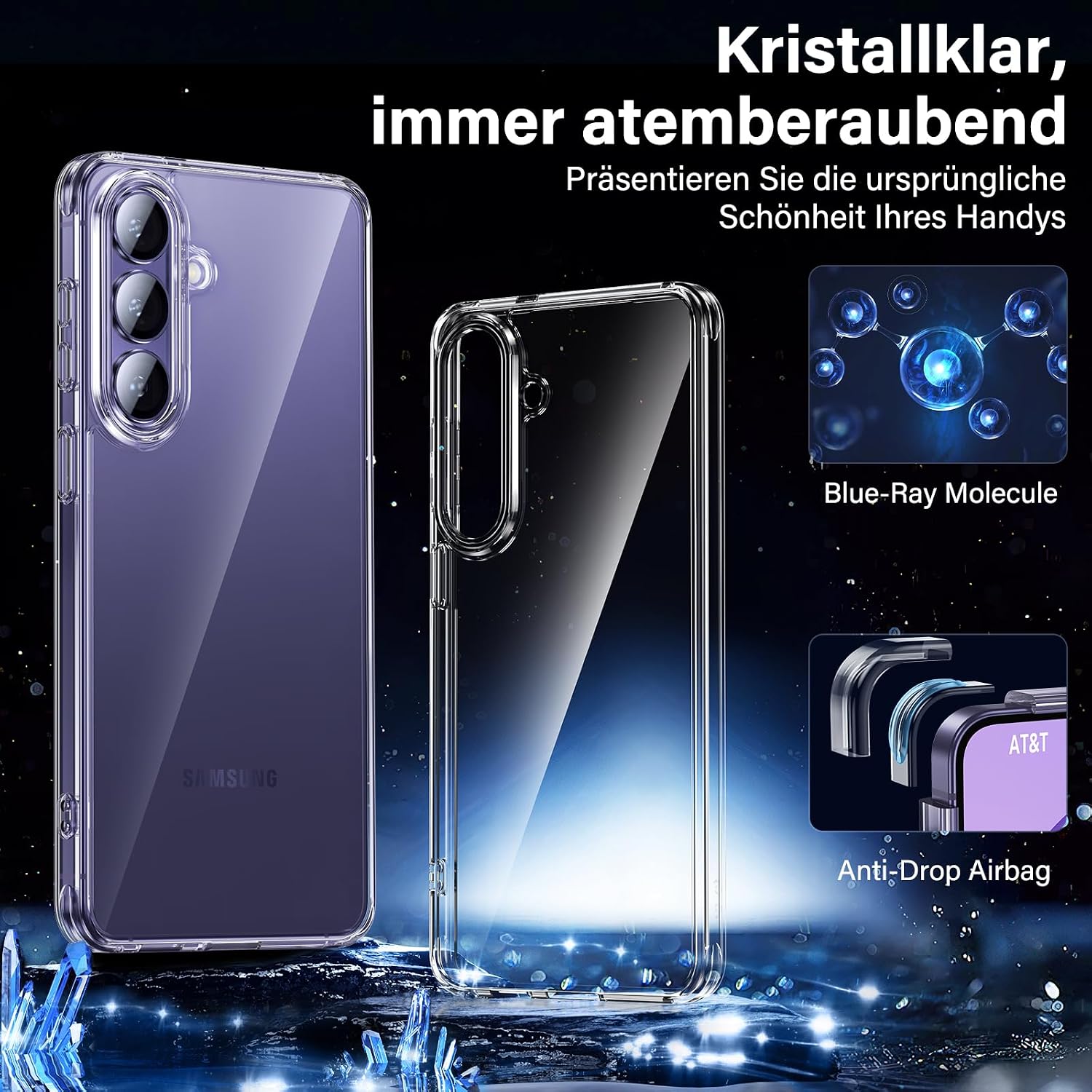 Thumbnail 4 de UniqueMe Hülle für Samsung Galaxy S26 – Case & 2 Schutzfolien, Transparent