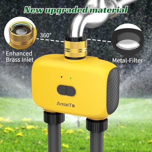 Detalle de AnseTo Programador Riego WiFi para Jardines y Zonas Exteriores con 2 Salidas