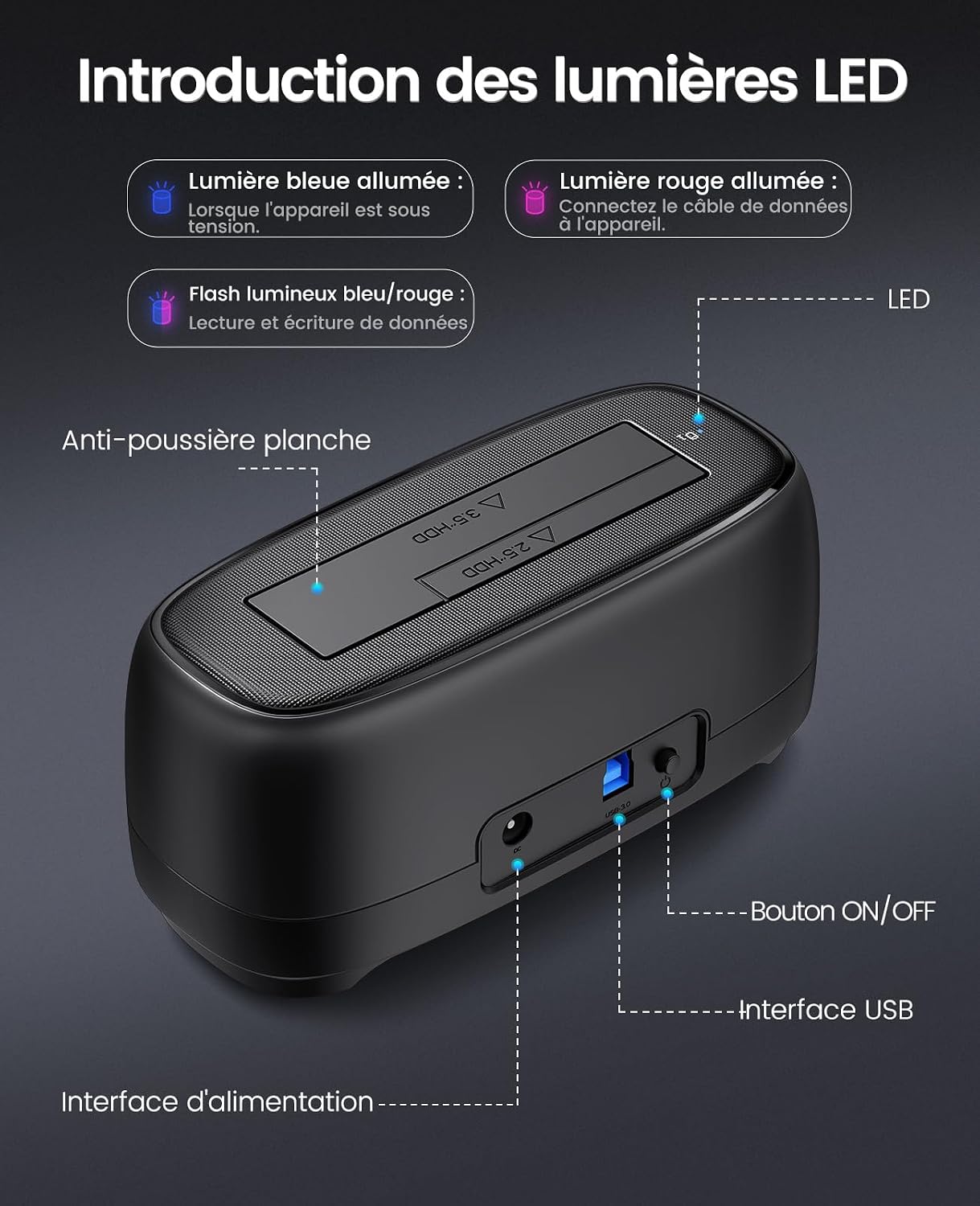 Thumbnail 6 de ORICO Disque Dock SATA USB 3.0 20 To
