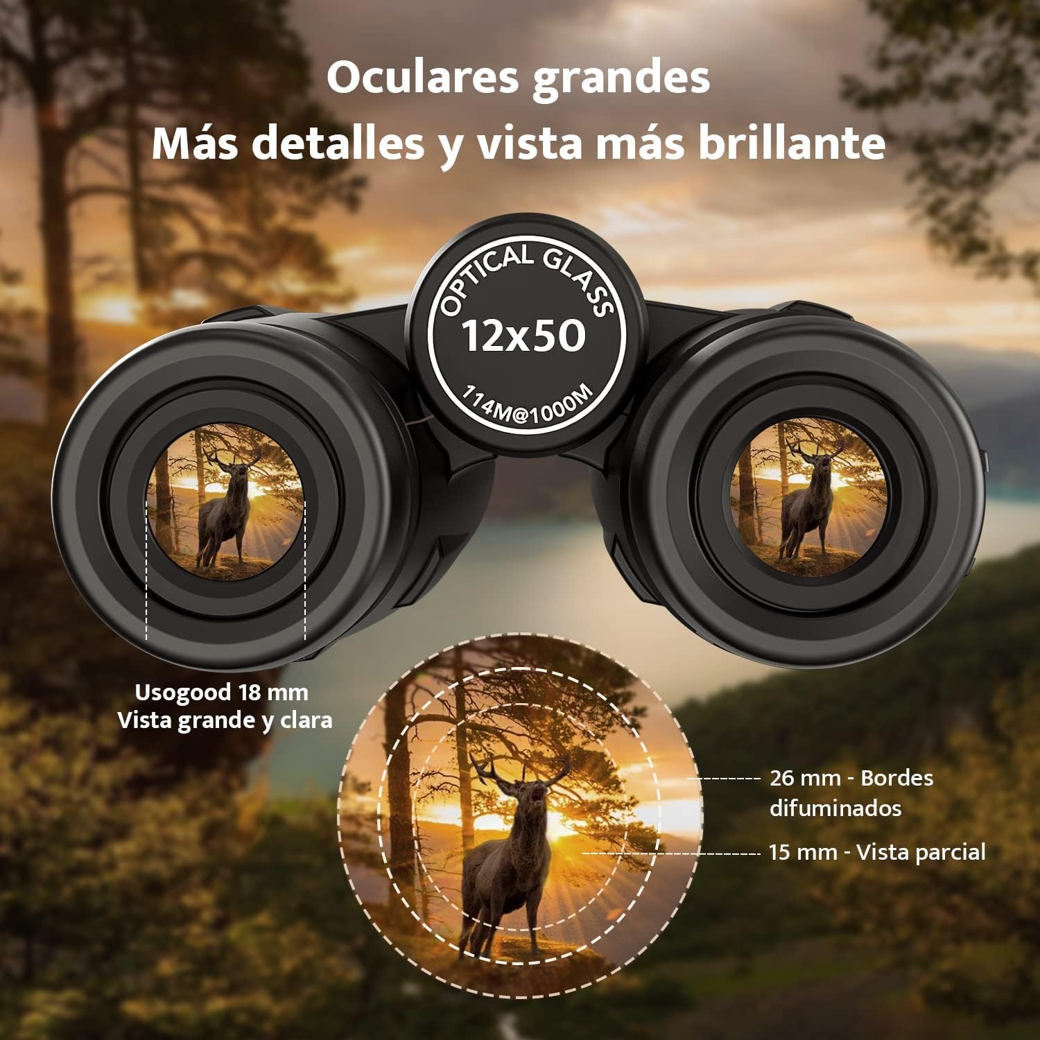 Thumbnail 4 de Usogood Prismáticos 12x50 Verde
