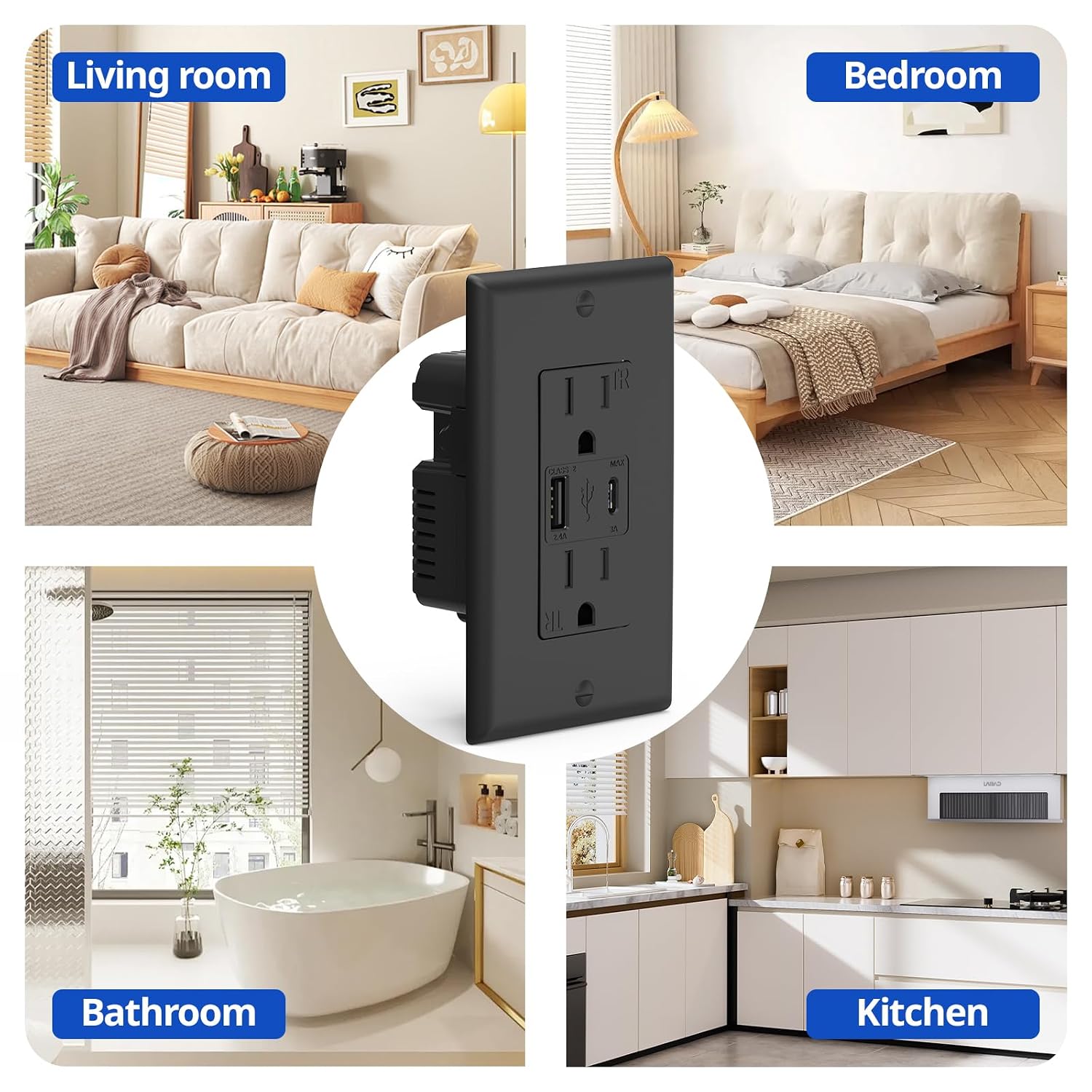 Thumbnail 6 de ThunderWay USB Wall Outlet, 15 Amp