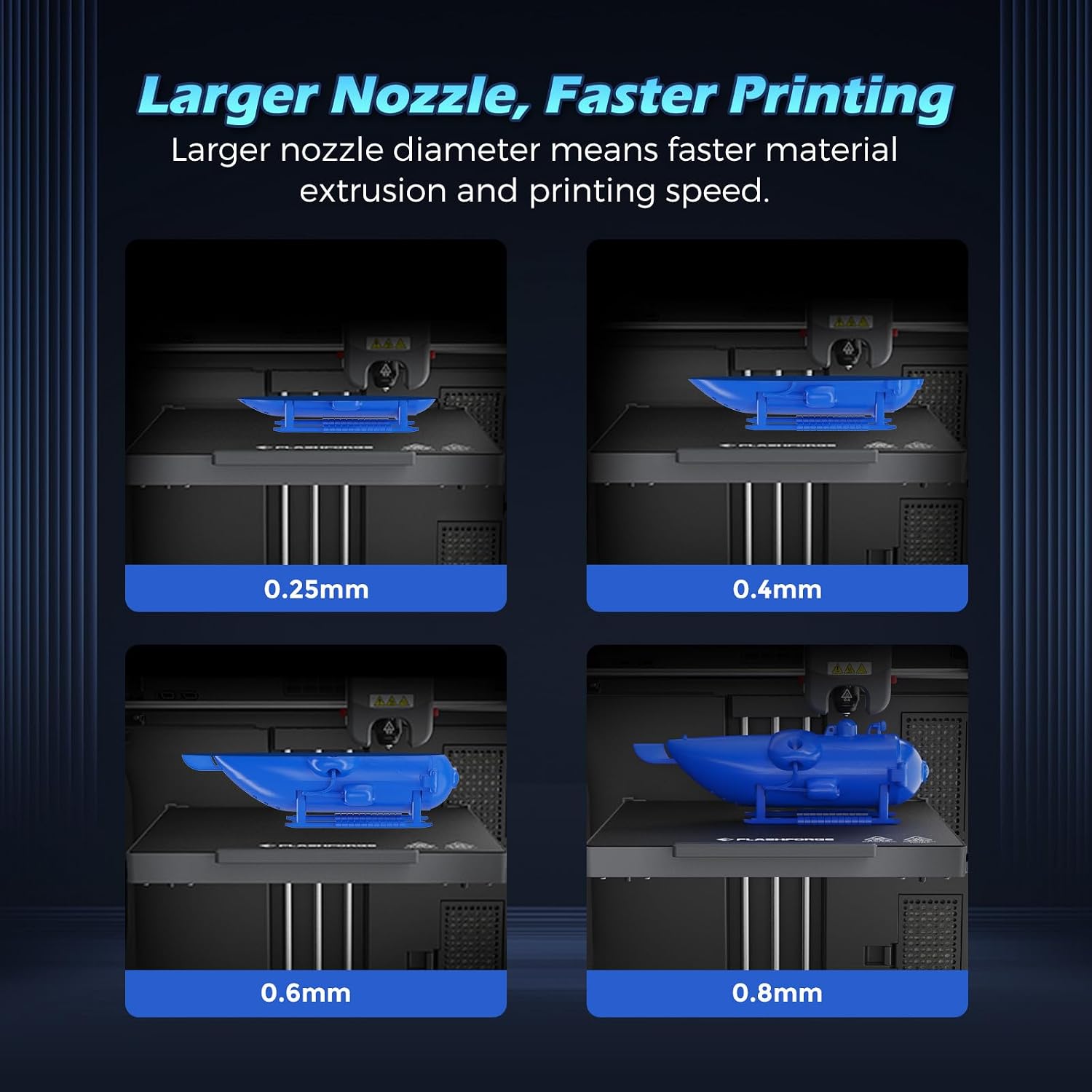 Thumbnail 4 de FLASHFORGE Adventurer 5M 0.4mmノズル 高流量32mm³/秒・最高温度280°C・クイック交換