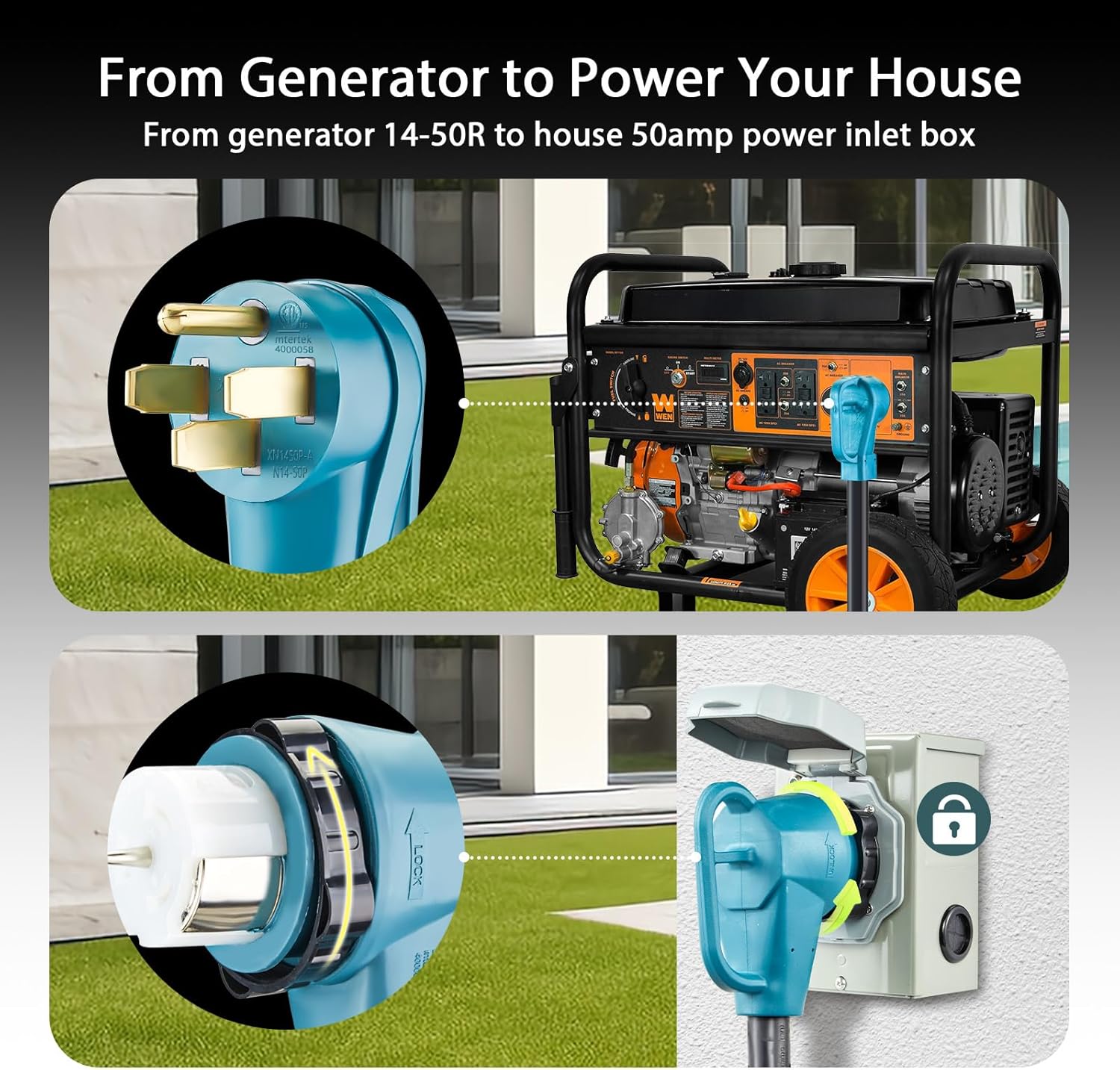 Thumbnail 2 de NEMA SS2-50P 50A Generator Extension Cord 15FT 🔌