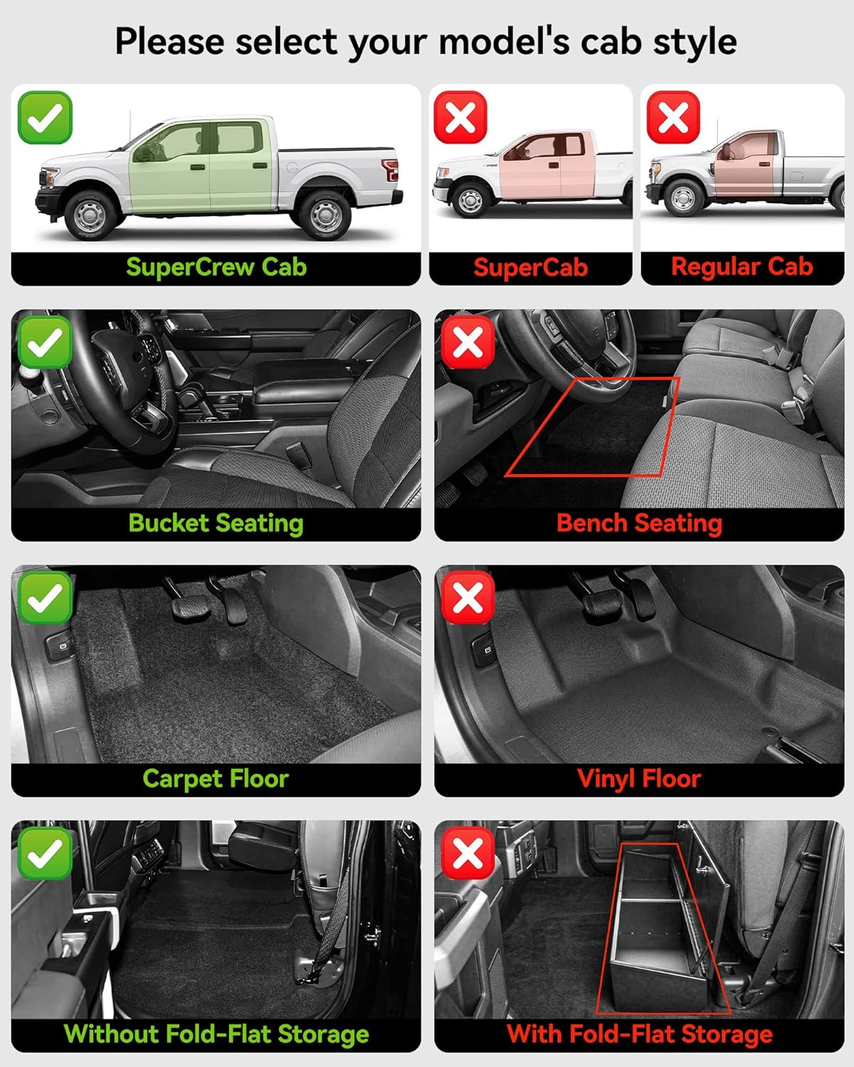 Thumbnail 1 de 3W Ford F-150 Floor Mats 2015-2025