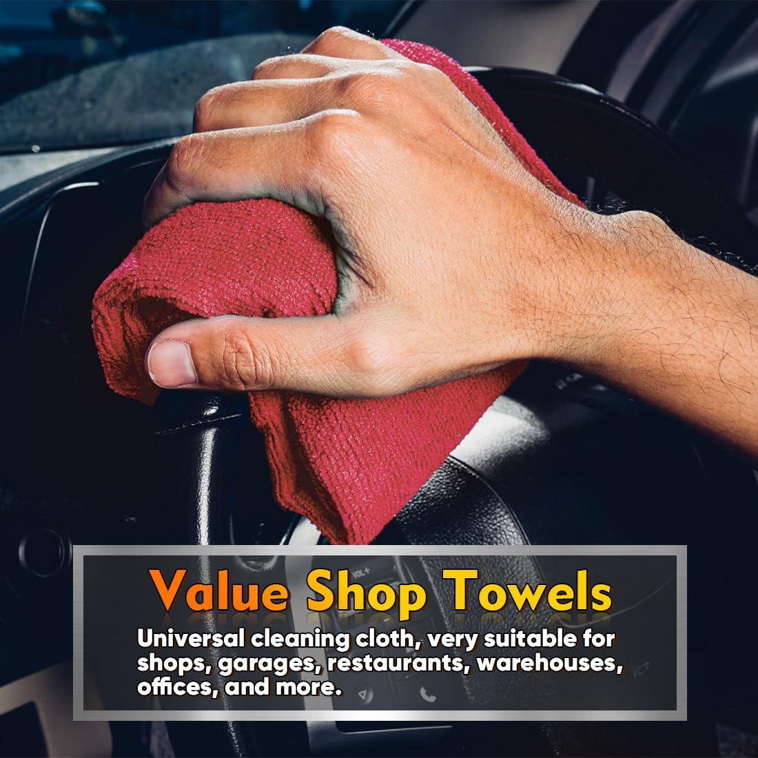 Detalle de HOMEXCEL Red Shop Towels 100 Pack, 11.5×11.5 in 🧻
