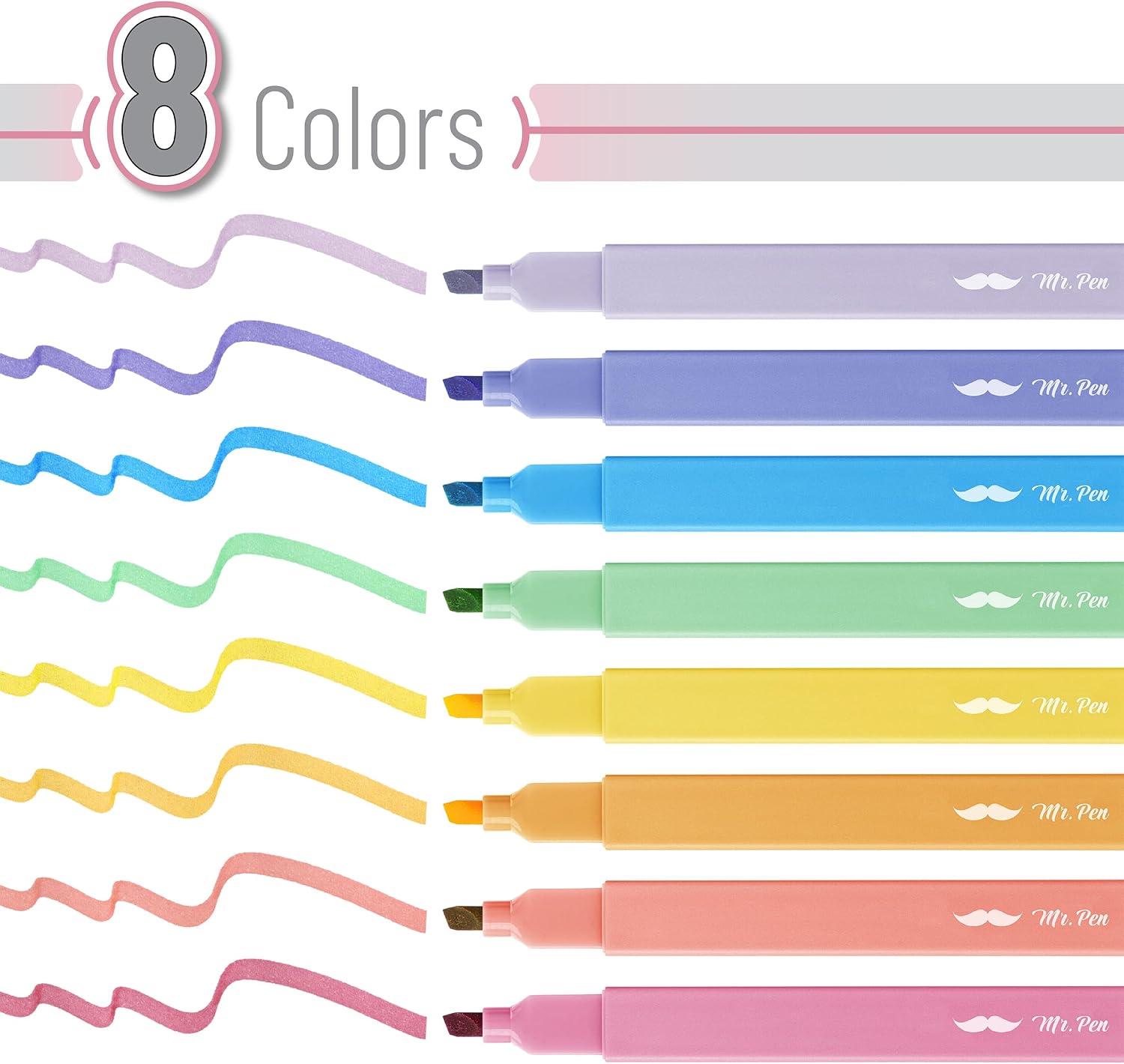 Detalle 2 de Mr. Pen Highlighters 8 Pack