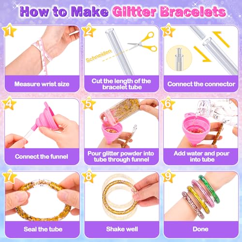 Detalle de Cadeau Bracelet Fille 5–9 ans par lelechong — Coffret Bracelet Paillettes pour activités manuelles