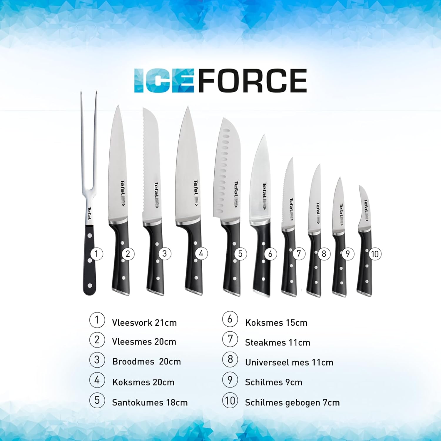Thumbnail 6 de Tefal Ice Force K2320614 santokumes 18,5 cm met Duitse staalsoort