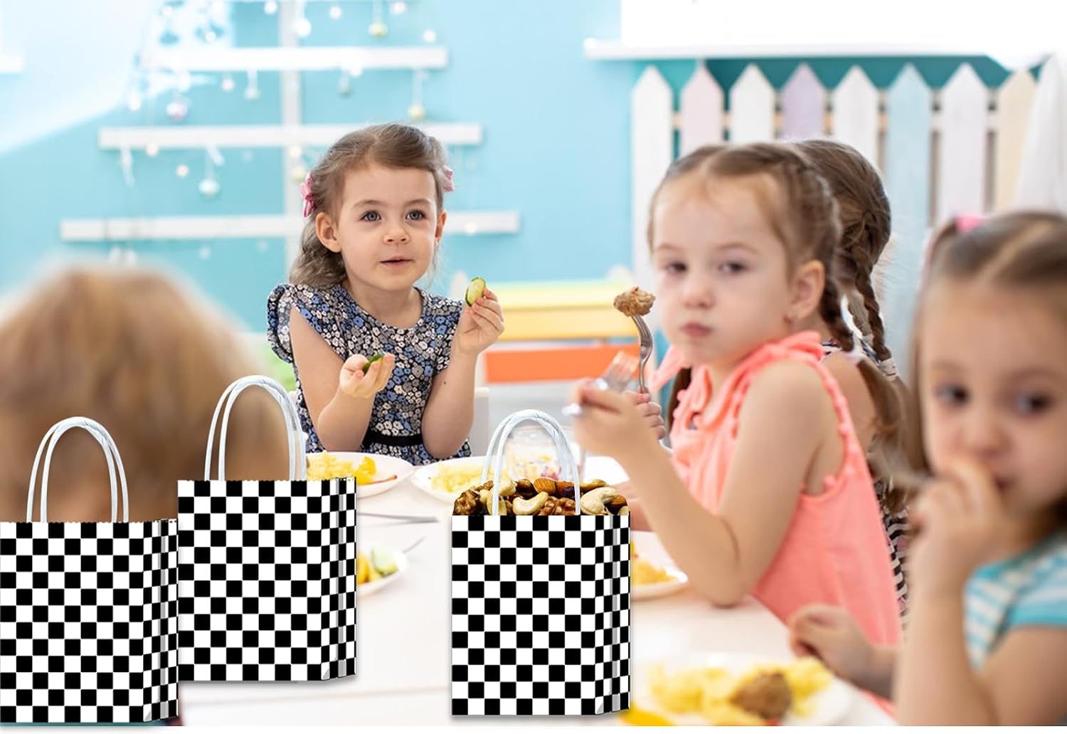 Detalle 2 de Gansita Checkered Treat Bags Kraft Paper