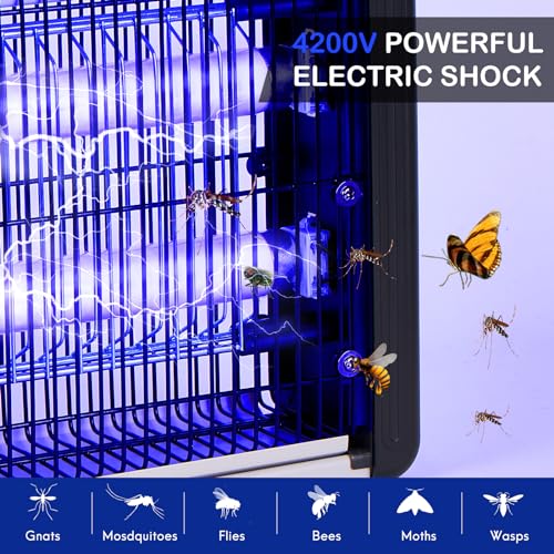 Thumbnail 1 de fraxinus Lámpara Matamoscas Eléctrica 20 W con luz UV 365 nm y efecto anti-mosquitos (hasta 100-150 m²)