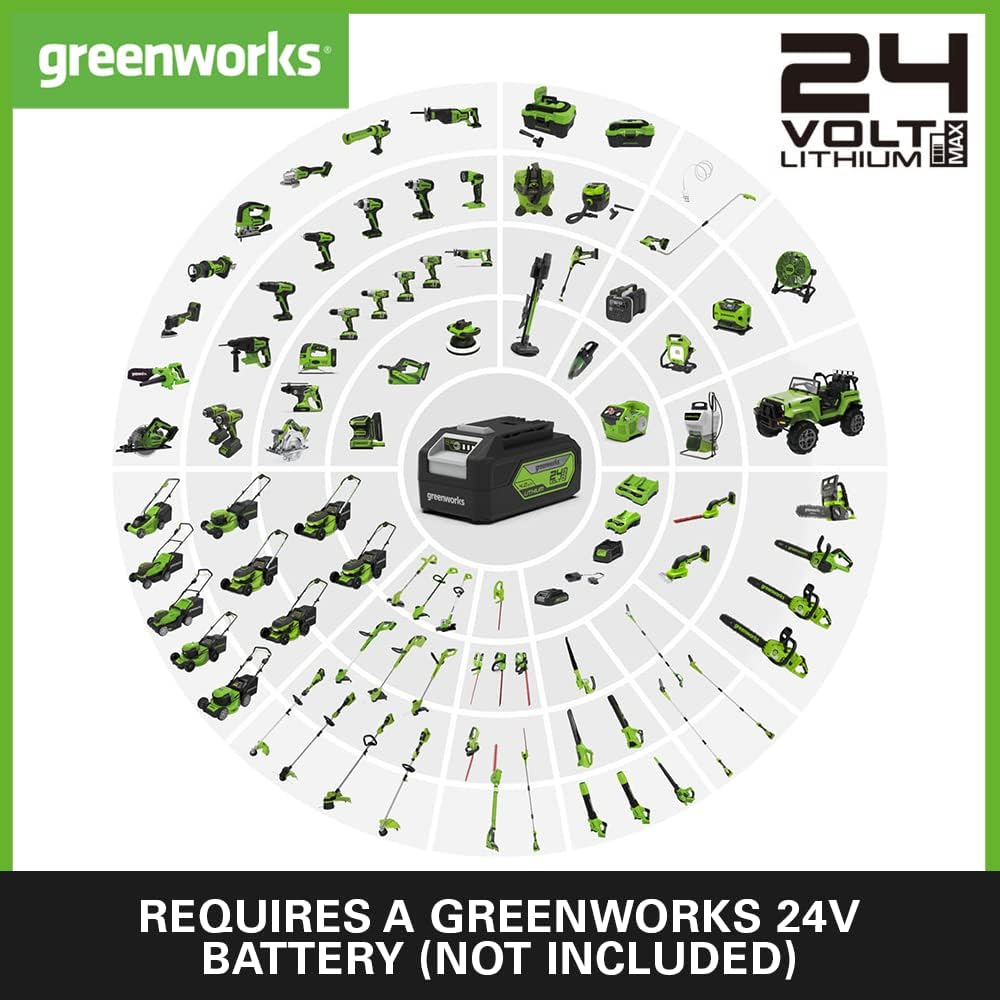 Thumbnail 4 de Greenworks G24PH51 cordless pole hedge trimmer with split shaft (tool only) and 51cm dual action blades