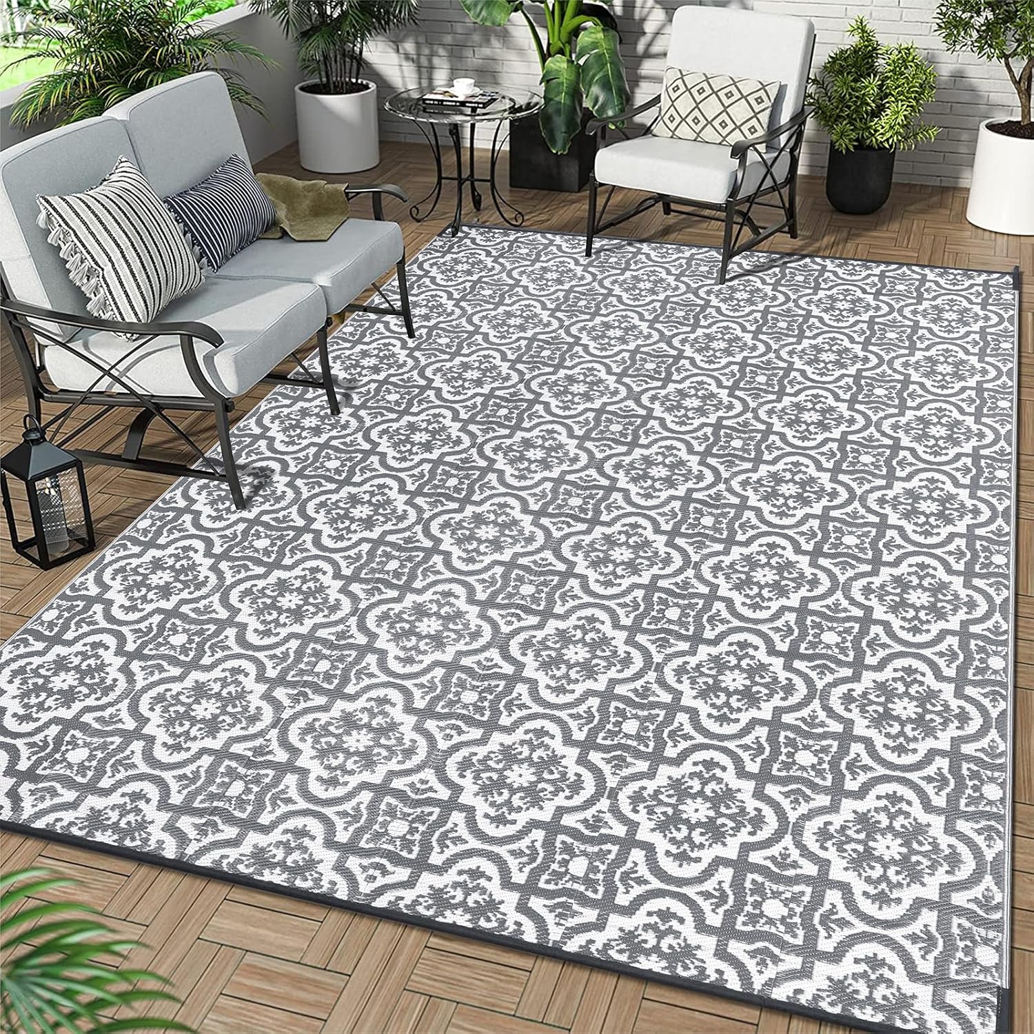 Thumbnail 2 de Enyhom Large Outdoor Rug for Garden 180x270cm