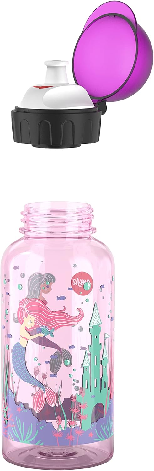 Detalle de Emsa N30516 Kids Tritan Trinkflasche 0,4 L – Mermaids, auslaufsicher, BPA-frei