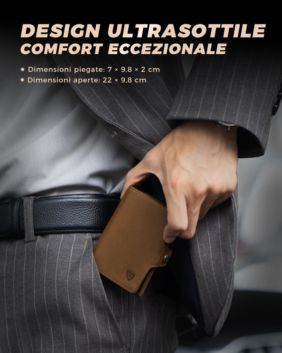 Thumbnail 5 de LORZOR Portafoglio uomo slim con portamonete XXL e protezione RFID (pop-up)