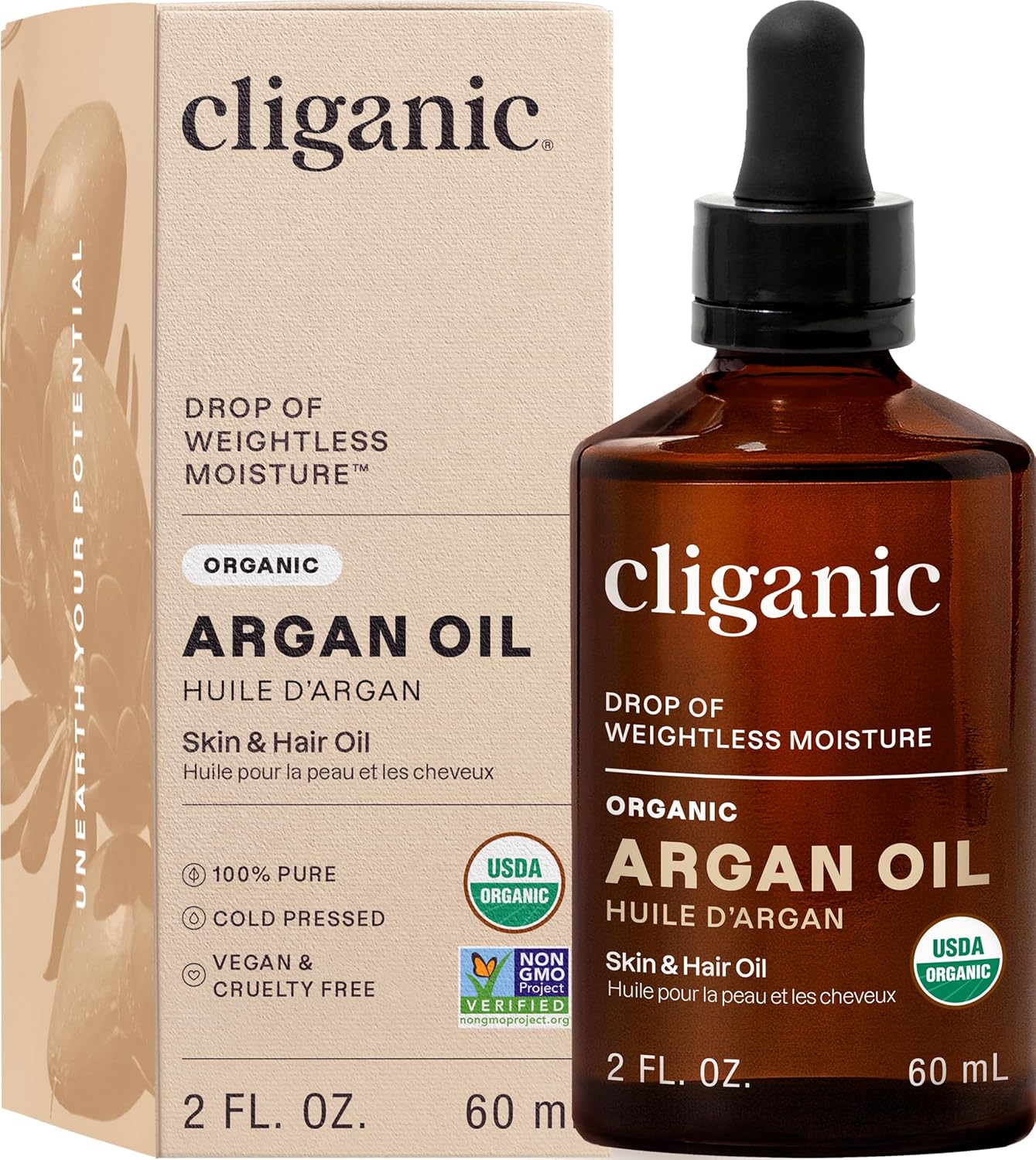 Detalle de Cliganic Organic Argan Oil 100% Pure (Cold Pressed)