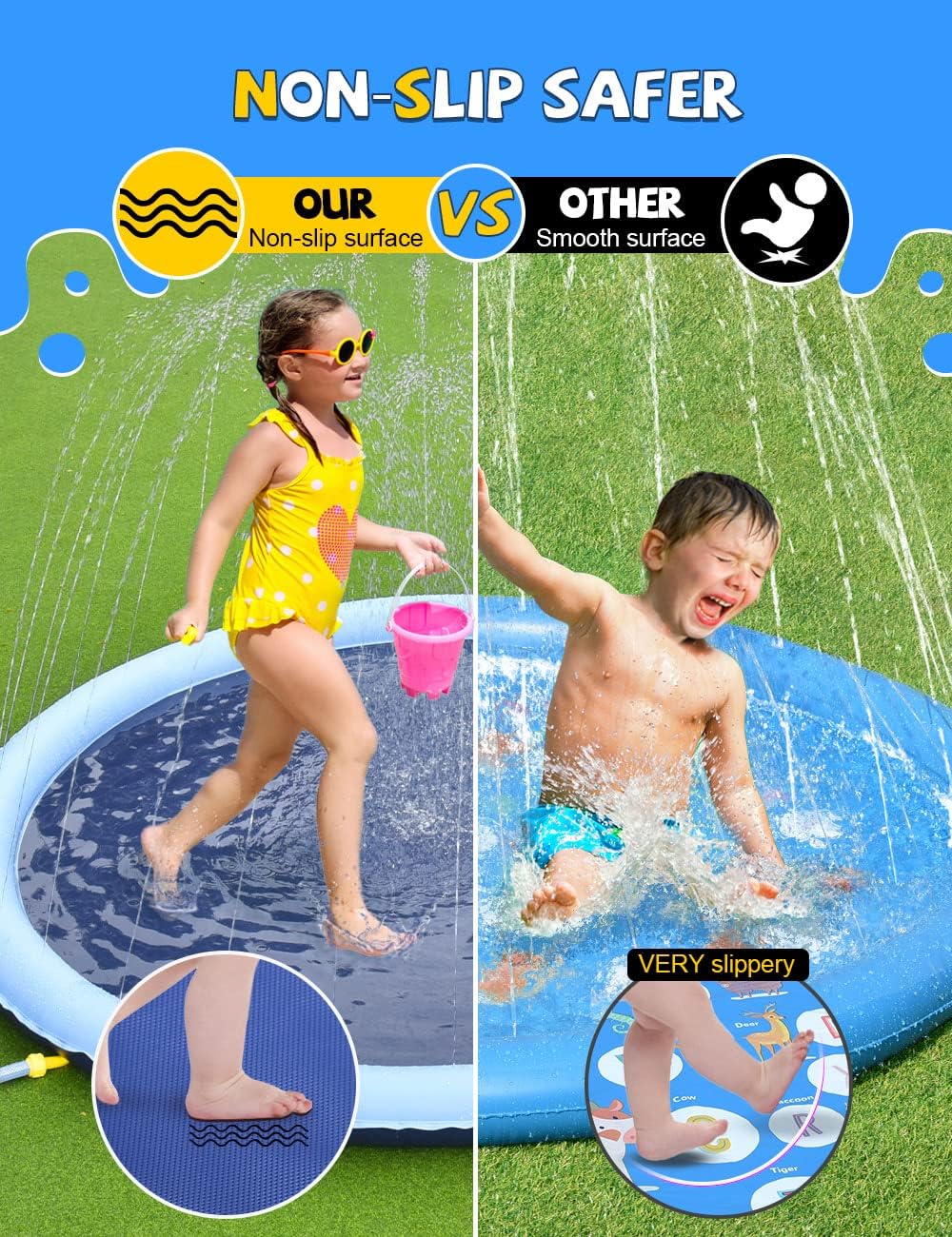 Thumbnail 2 de VISTOP Non-Slip Splash Pad for Kids and Dog (67 inch) — Thicken Non-Slip Outdoor Sprinkler Pool Play Mat