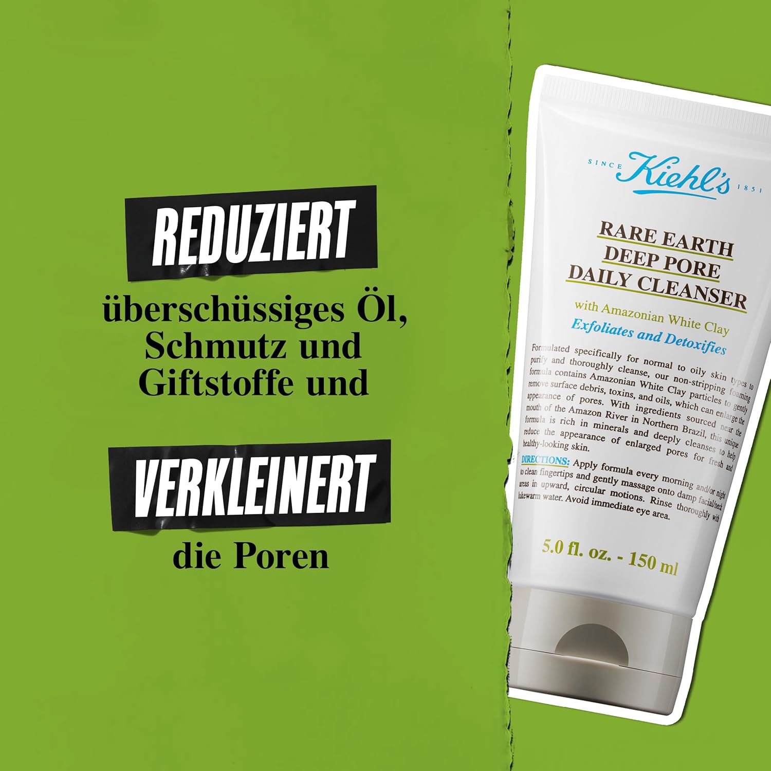 Thumbnail 2 de KIEHL'S Rare Earth Deep Pore Daily Cleanser 150 ml – Tiefenreinigung mit Peeling-Effekt