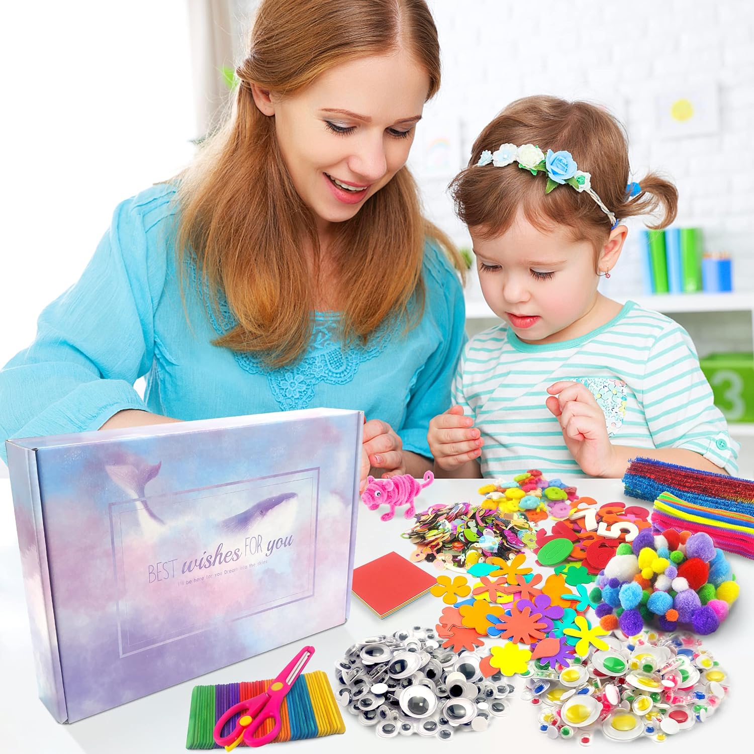Detalle 2 de obqo 2000+ craft supplies box for kids