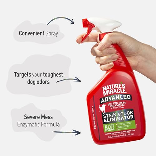Detalle de Nature’s Miracle Advanced Dog Stain & Odor Eliminator, Severe Mess, 32 oz