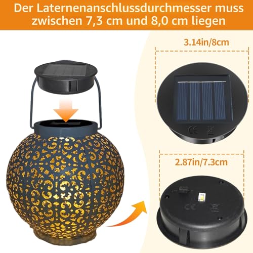 Detalle 2 de CNMTCCO Solarleuchten Ersatzteile 8 cm – 4 Stück, IP44, 600 mAh Akku, DIY Solar-Laterne