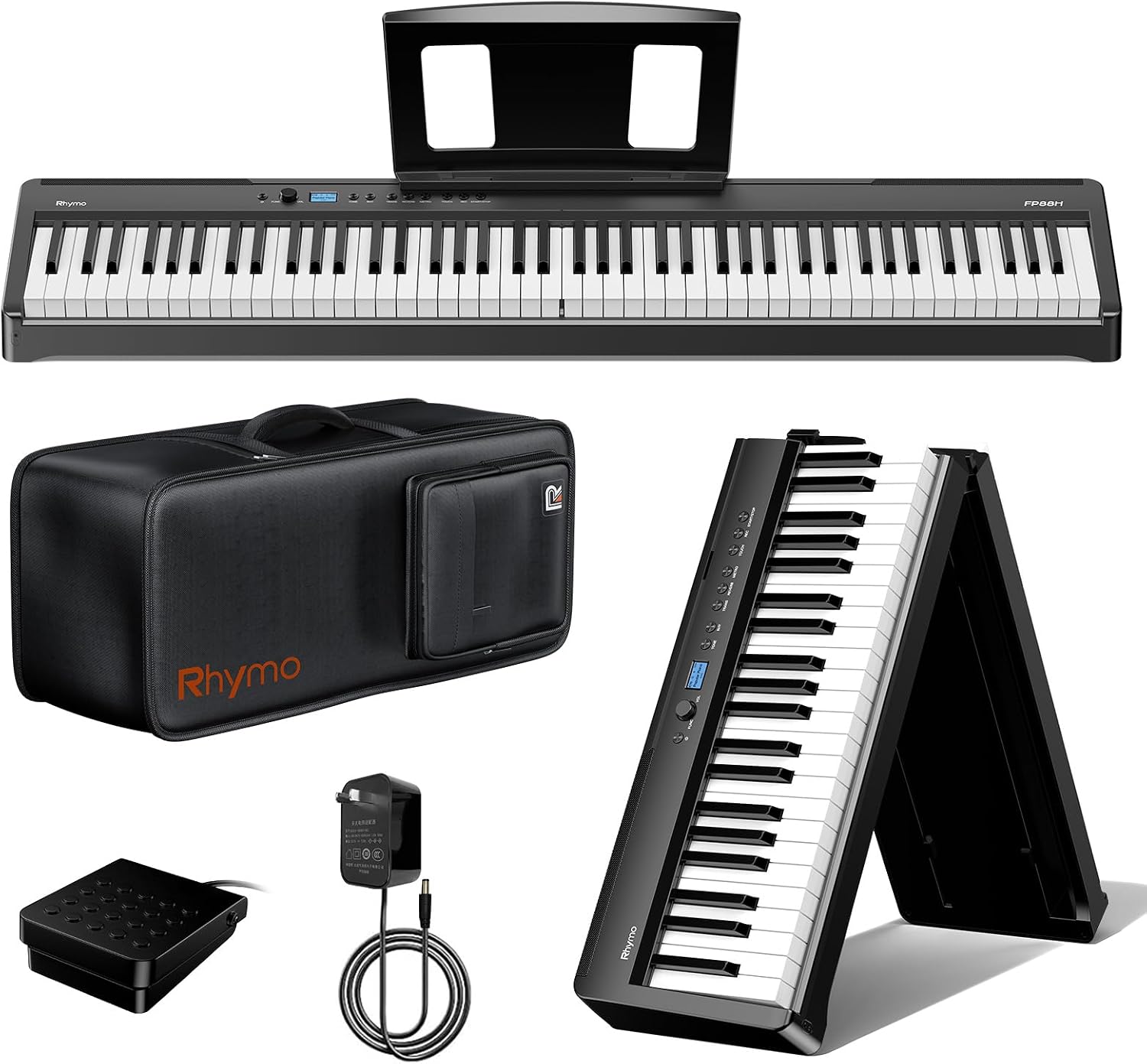 Detalle de Rhymo FP88H Folding Digital Piano, 88-Key Hammer Action with Bluetooth